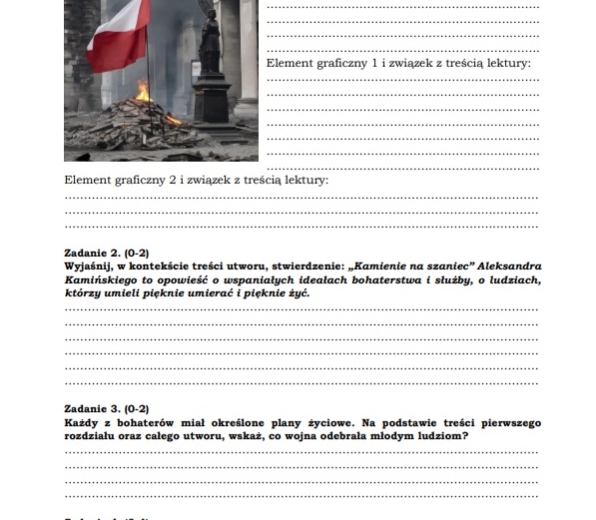 Sprawdzian z "Kamieni na szaniec"