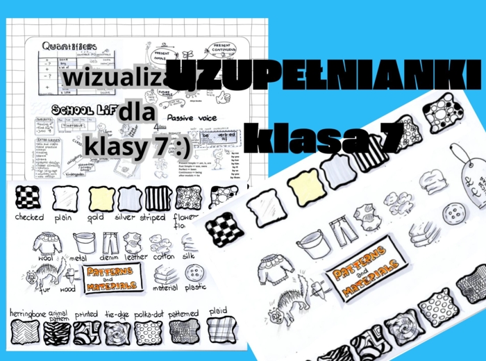 UZUPEŁNIANKI - Notatki wizualne dla klasy 7 SP z angielskiego Alicja Soszka