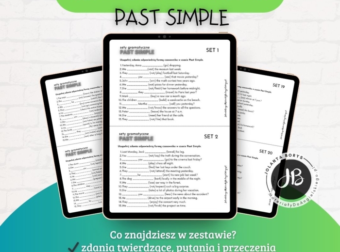 Gramatyka - 20 gotowych setów gramatycznych – Past Simple - SP i LO