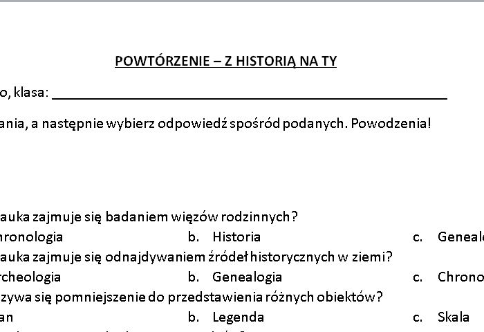 Powtórzenie - Z historią na Ty