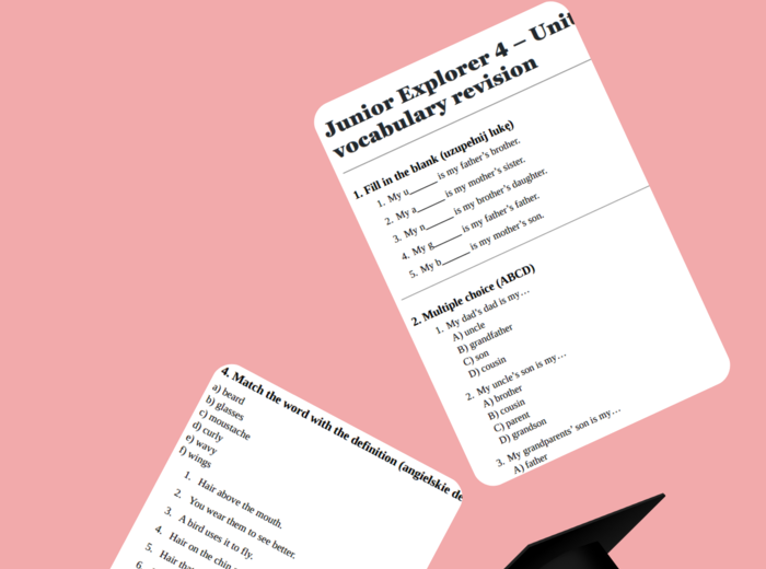 Junior Explorer 4 – Unit 2 – vocabulary revision