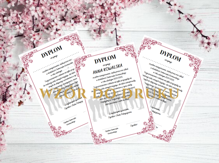 🏆 Dyplom dla Ucznia za Zaangażowanie w Samorząd Uczniowski — elegancki szablon z możliwością edycji 🎓✨