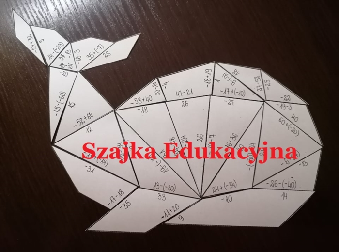 Ułóż Wieloryba - działania na liczbach całkowitych