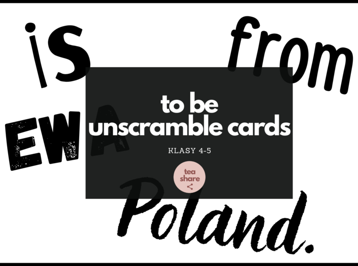 To Be - UNSCRAMBLE CARDS