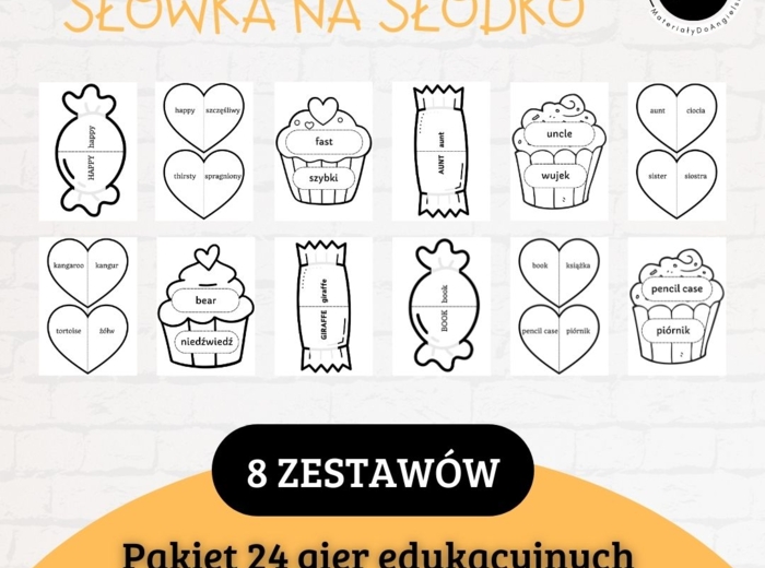 Słówka Na Słodko - Pakiet 24 gier edukacyjnych do "Shine on 1"