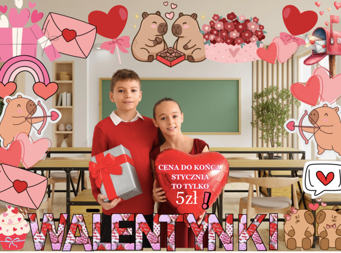 Zestaw Walentynkowa Fotoramka XXL – Kapibary i Serca + Rekwizyty| 35 stron do druku, grafiki łatwe do wycięcia