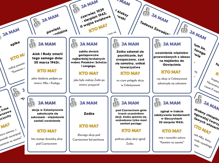 Ja mam… Kto ma…? "KAMIENIE NA SZANIEC"
