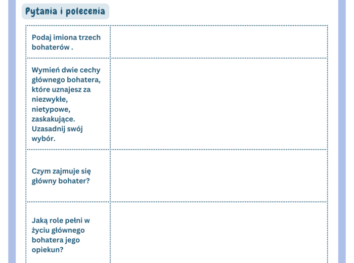 Karta lekturowa - myślenie krytyczne