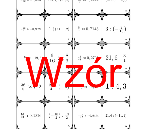 Domino - Dzielenie liczb wymiernych | matematyka
