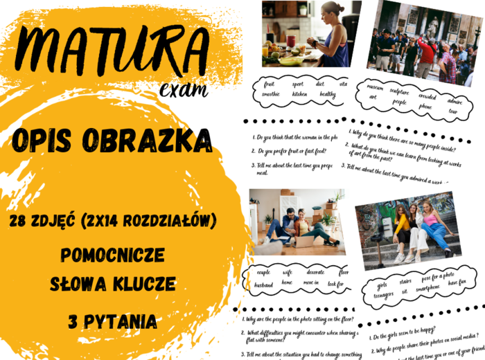Matura z angielskiego Opis obrazka + 3 pytania