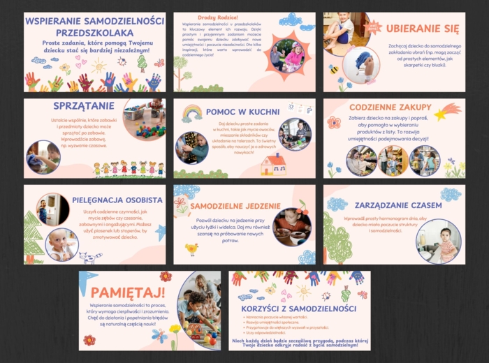 "Wspieranie samodzielności u przedszkolaka - Proste zadania, które pomogą dziecku stać się bardziej niezależnym." - gazetka / pedagogizacja rodziców