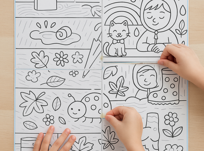 Kolorowanka XXL „Deszczowy dzień”