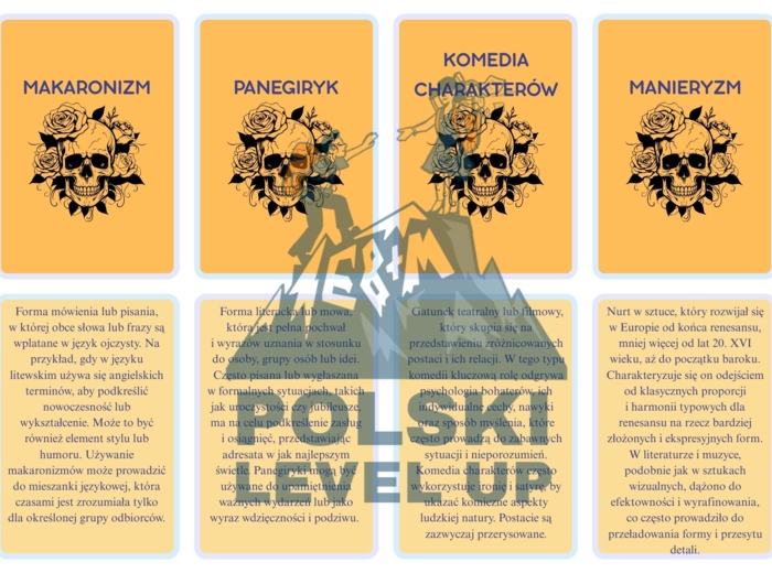 Fiszki literackie_barok_Polski Level Up