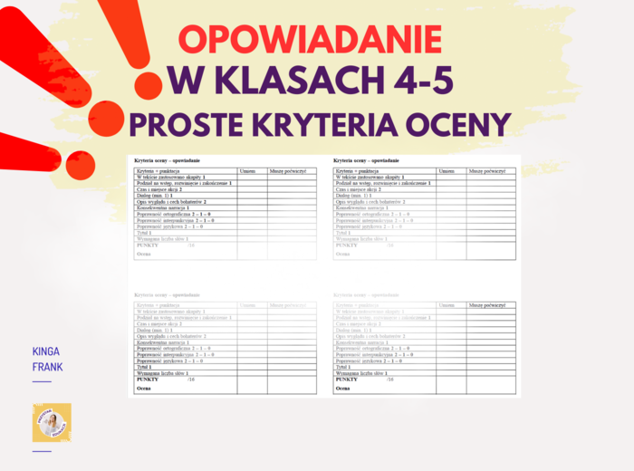 📚 Gotowe kryteria oceny opowiadania dla klas 4-5! ✍️ #opowiadanie