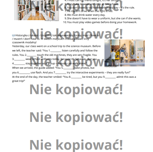 Karta pracy: Must czy Have to? B1