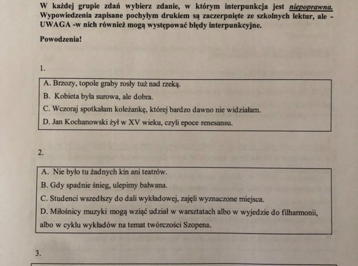 Język polski. Egzamin ósmoklasisty - interpunkcja