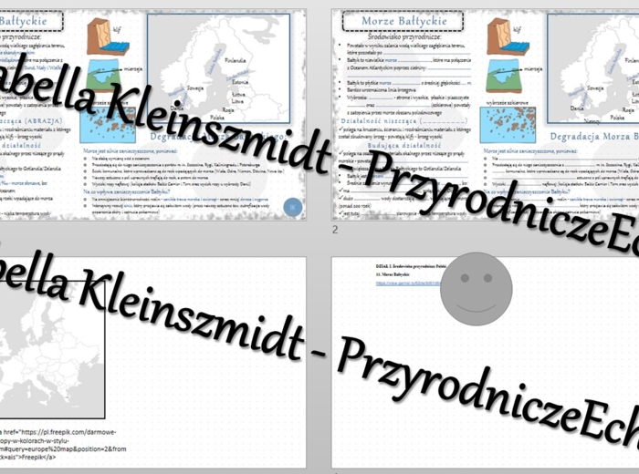 Minizestaw na temat „Morze Bałtyckie” – sketchnotka + karta pracy w power point + gratisowy link do prezentacji multimedialnej niekomercyjnej wykonanej w genial.ly do indywidualnego pobrania i użycia do celów niekomercyjnych. Geografia 7, „Środowisko prz