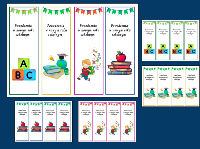 POWRÓT DO SZKOŁY – szkoła – zakładki do książek – zakładka – kolor - wersja 3