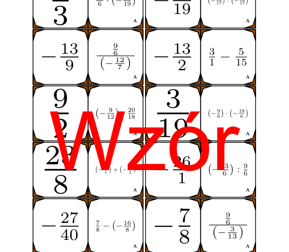 Domino - Arytmetyka dodatnich i ujemnych ułamków | matematyka