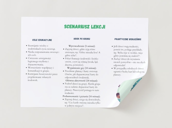 Gra edukacyjna - dopasuj elementy. Zwierzęta i ich środowisko