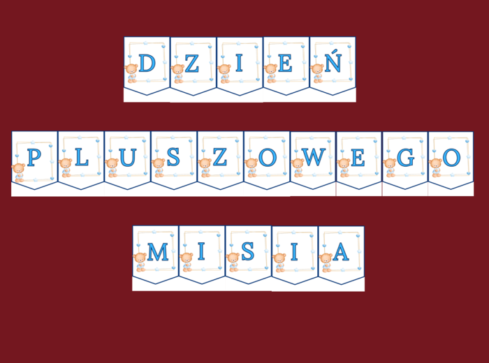 DZIEŃ PLUSZOWEGO MISIA – biblioteka – świetlica – GIRLANDA – gazetka - wersja 2