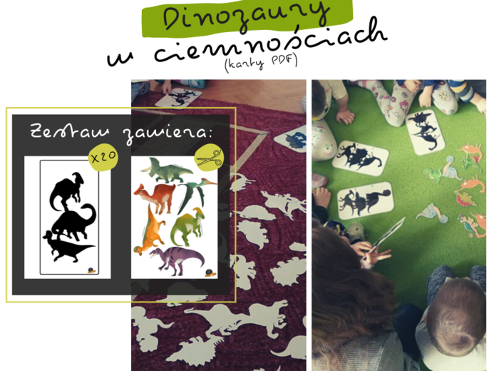 Dinozaury w ciemnościach. Karty z cieniami