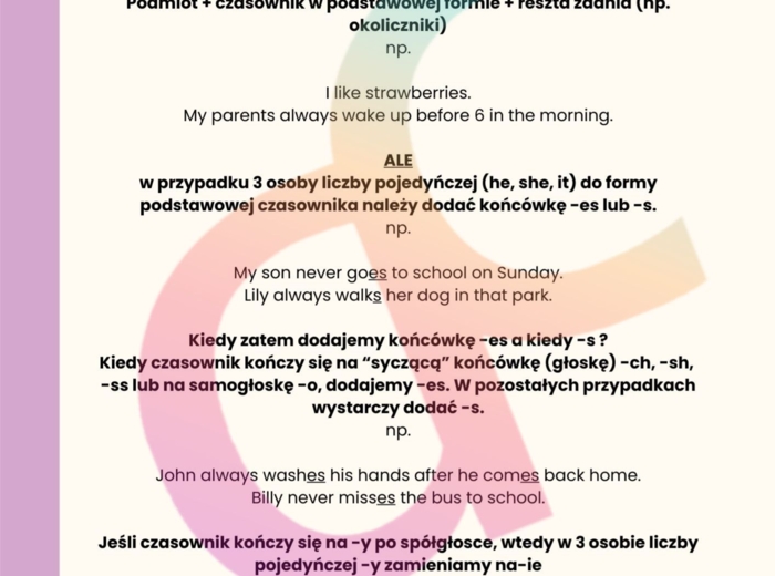 Present Simple - teoria + zeszyt ćwiczeń