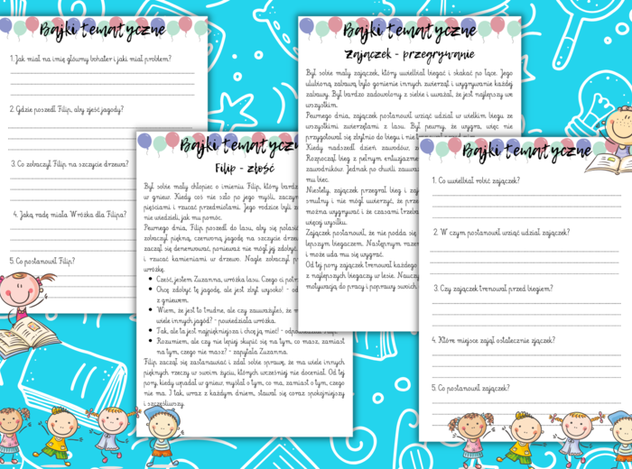 Bajki na temat emocji - TUS / czytanie ze zrozumieniem.