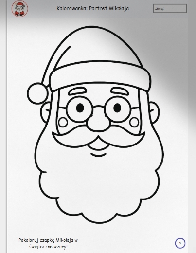Kolorowanki świąteczne – upominki, Mikołaj, renifery