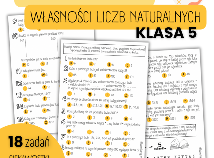 POWTÓRZENIE MATERIAŁU – Własności liczb naturalnych – KLASA 5