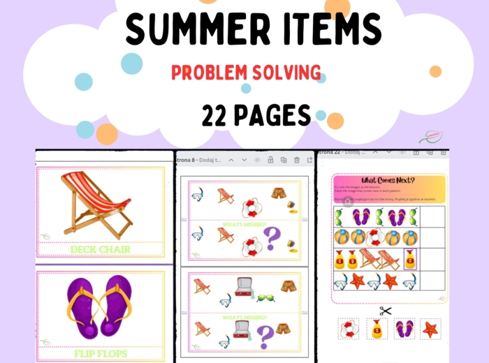 Free time/ Summer/ holiday items. Polish/ English tasks. Przedmioty przydatne na wakacje. Zgadywanki, szarady. Dobre na j. angielski, ZR/ RI/ SPE