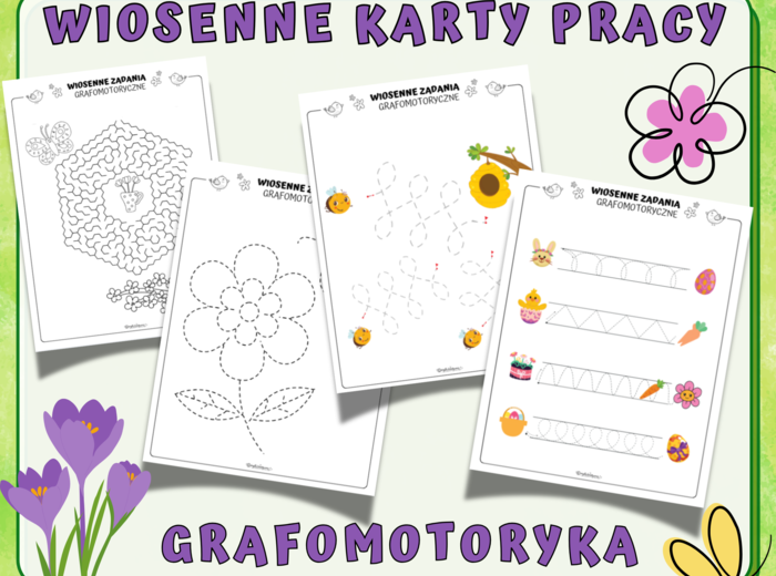 WIOSENNE KARTY PRACY - GRAFOMOTORYKA