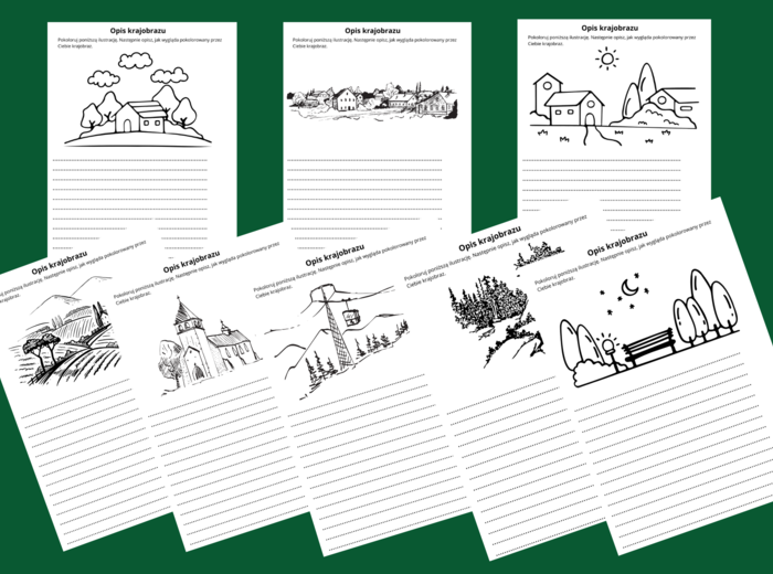 OPIS KRAJOBRAZU - karta pracy - kl. 4-5 - ćwiczenia redakcyjne