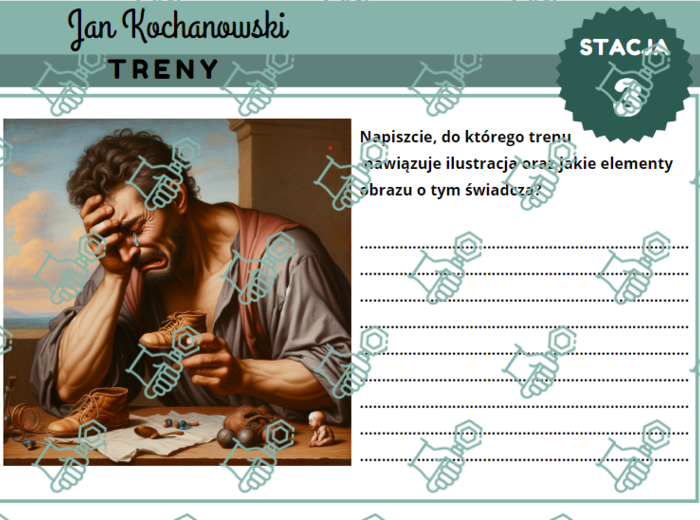Treny I,V,VII,VIII Jana Kochanowskiego - stacje zadaniowe