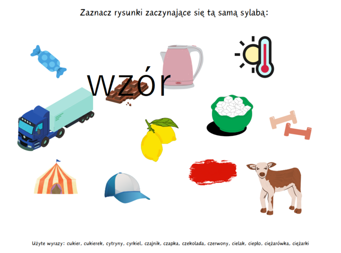 Różnicowanie głosek c:cz:ć