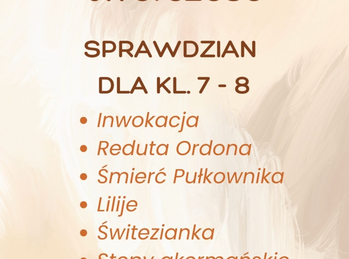 Adam Mickiewicz twórczość - sprawdzian/karta pracy kl. 7-8