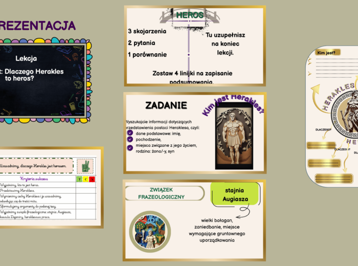 Mit o Heraklesie – scenariusz lekcji języka polskiego z prezentacją i testem | klasy IV–VI