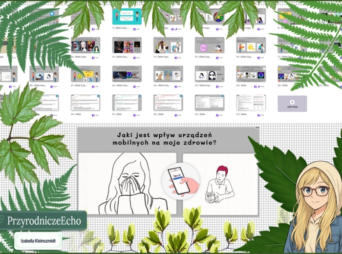 Prezentacja multimedialna w genial.ly „Jaki jest wpływ urządzeń mobilnych na moje zdrowie?”. Edukacja zdrowotna. Klasa 6. Dział „Moje działania w sieci”.