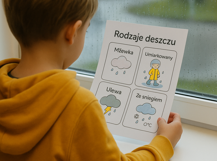 Karta pracy: "Rodzaje deszczu"