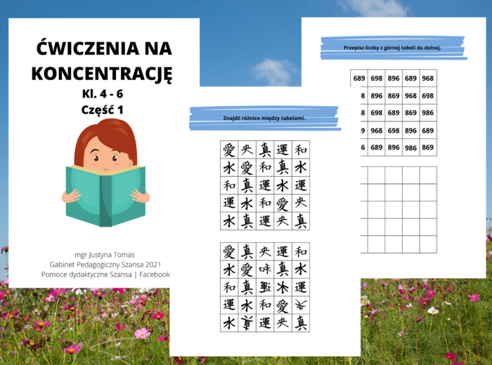 Ćwiczenia na koncentrację kl. 4 – 6 cz. 1