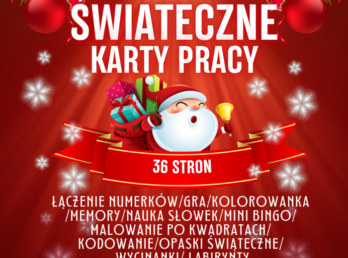 🎄 Świąteczne karty pracy – na ostatnią chwilę 36 stron
