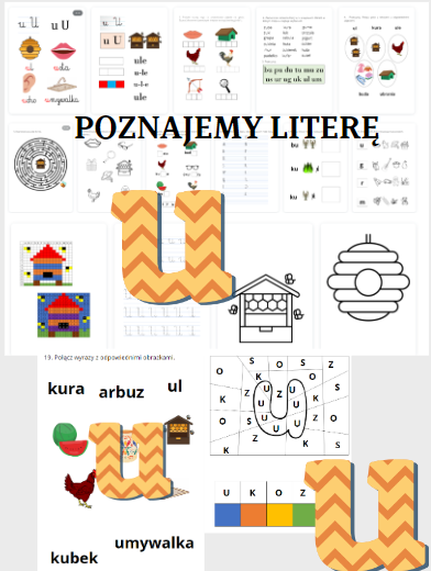 Litera U -  zadania dla zerówki i przedszkola