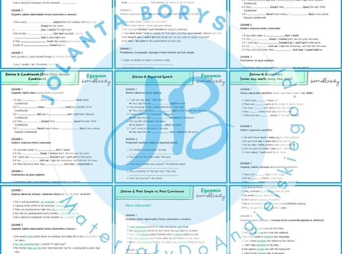 Zestawy gramatyczne dla ósmoklasistów pt. “PRACTICE MAKES PROGRESS”