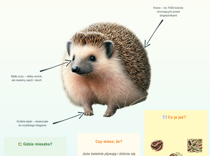 Kolorowe plansze edukacyjne. Gatunki zwierząt, roślin, grzybów, owadów.