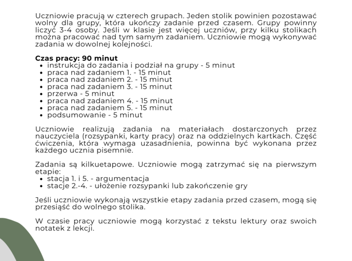 Stacje zadaniowe: Kamienie na szaniec