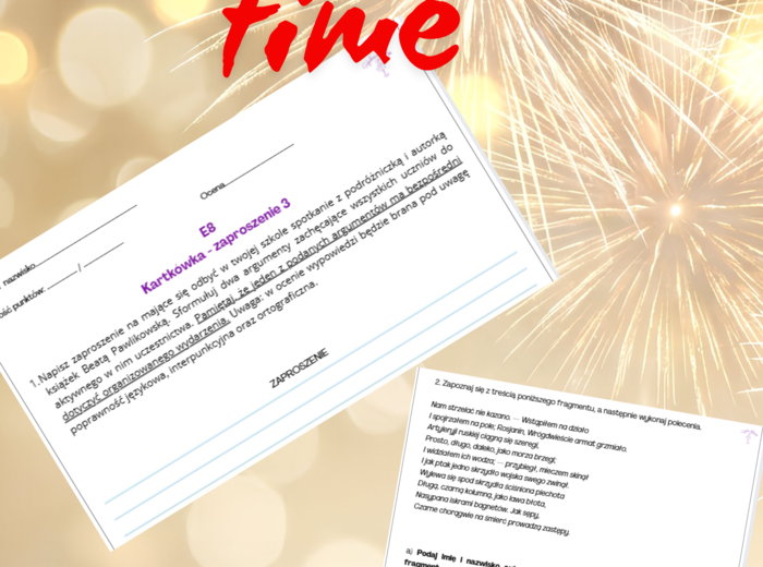 Zaproszenie 3 - kartkówka, egzamin ósmoklasisty