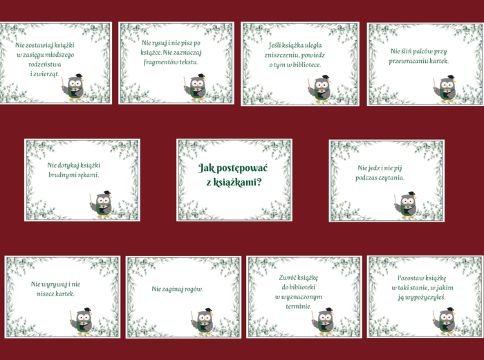 Jak postępować z książkami - BIBLIOTEKA - gazetka - wersja 1