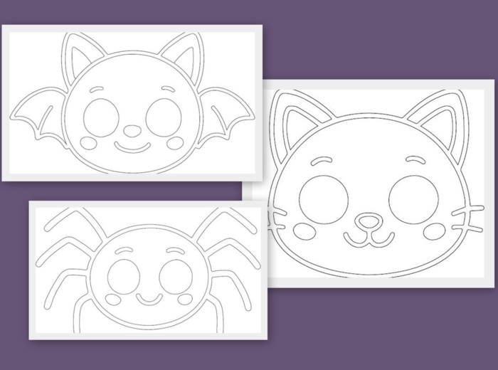 Maski na dzień dyni / halloween format a4 pdf+jpg 13 szt. kolor i czarno białe!