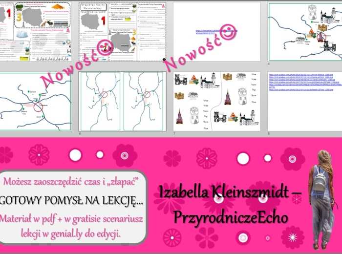 Karta pracy/stacje zadaniowe/notatki do tematu „Krajobraz rolniczy Niziny Mazowieckiej” w pdf. W gratisie niekomercyjny scenariusz lekcji/pomysł na lekcję w programie genial.ly do edycji. Geografia 5. Dział „Krajobrazy Polski”.