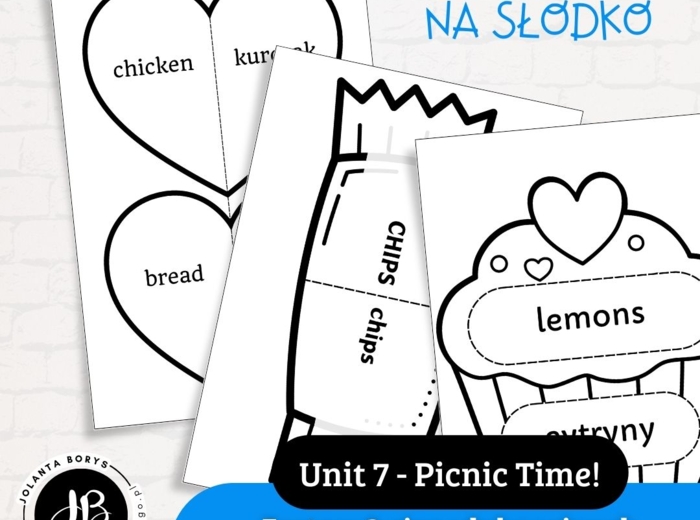Słówka Na Słodko - Zestaw 3 gier edukacyjnych do nauki słownictwa z "Shine on 2" - Unit 7 Picnic Time!